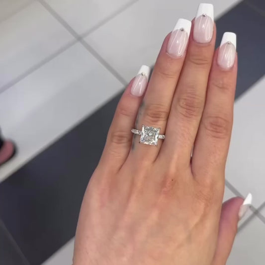 3.5 Ctw Princess-Cut Diamond Ring in 14K Gold